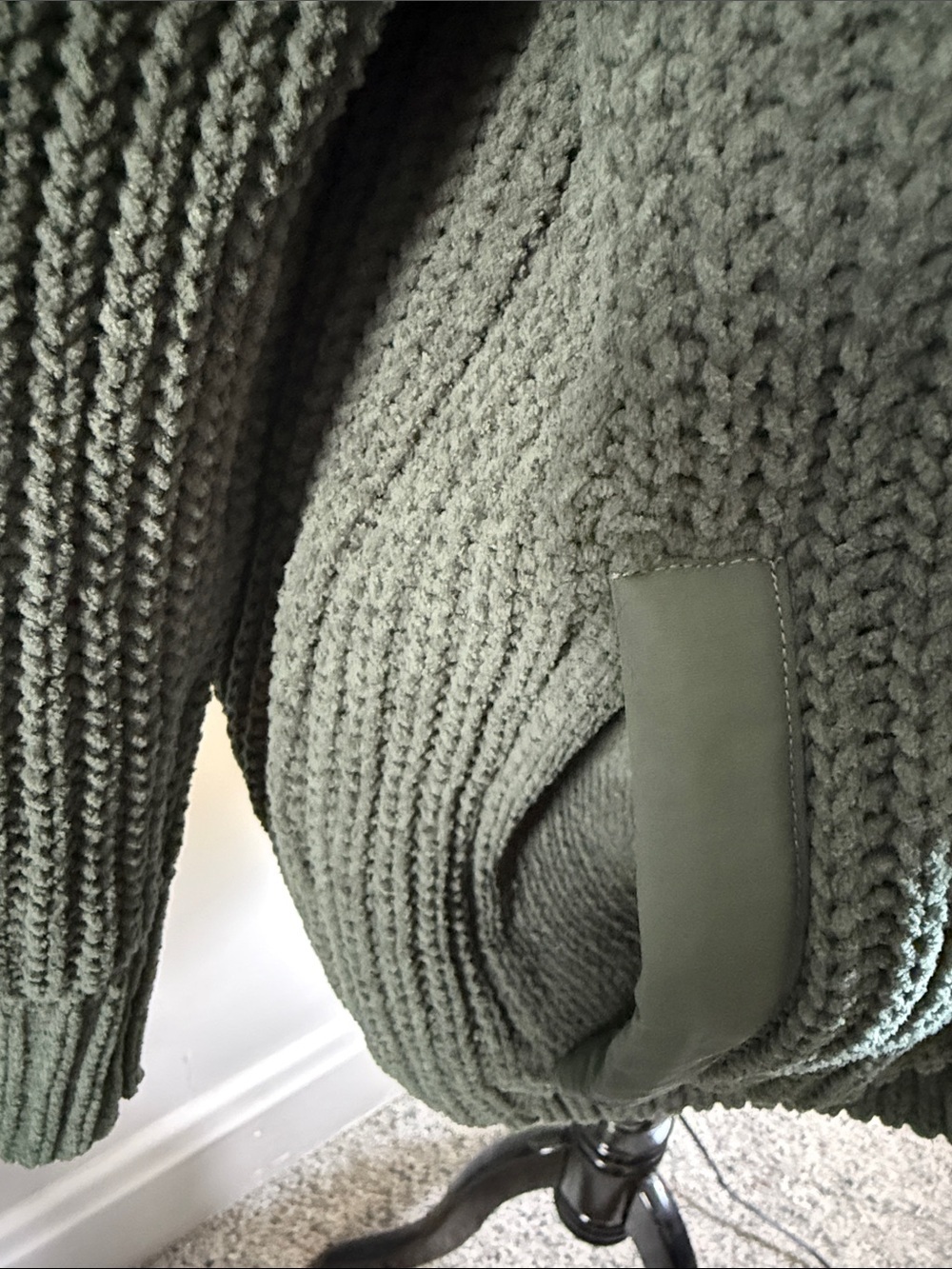 FLX Womens Zip-Front Chunky Knit Sweater Jacket - Green Sz XL NWT - Picture 4 of 10